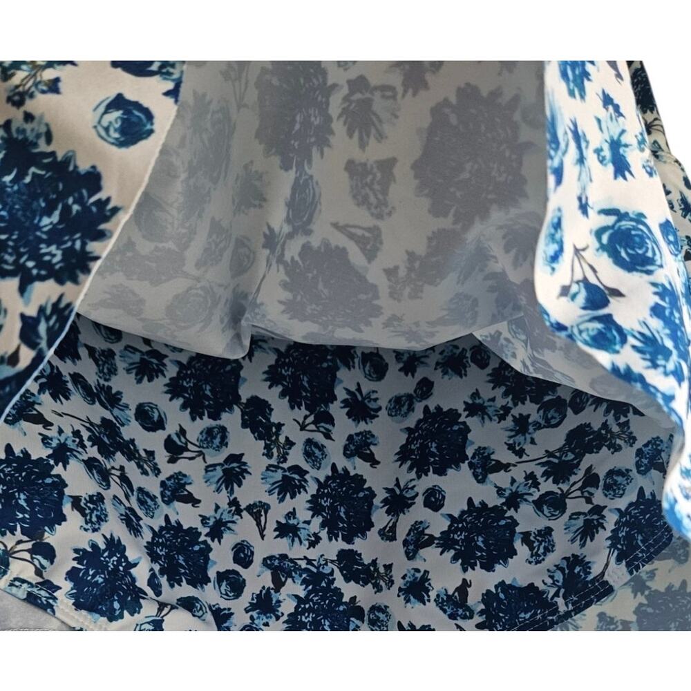 Albion Santorini Swim Skirt Bottoms Womens Size L High Waist Floral Blue Ruffle - Picture 4 of 8